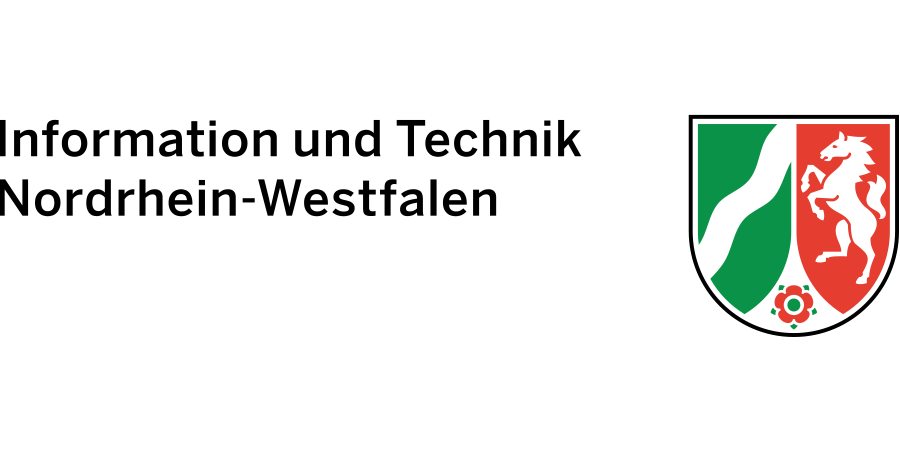 Logo des Landesbetriebs Information und Technik Nordrhein-Westfalen mit Wappen und Schriftzug.